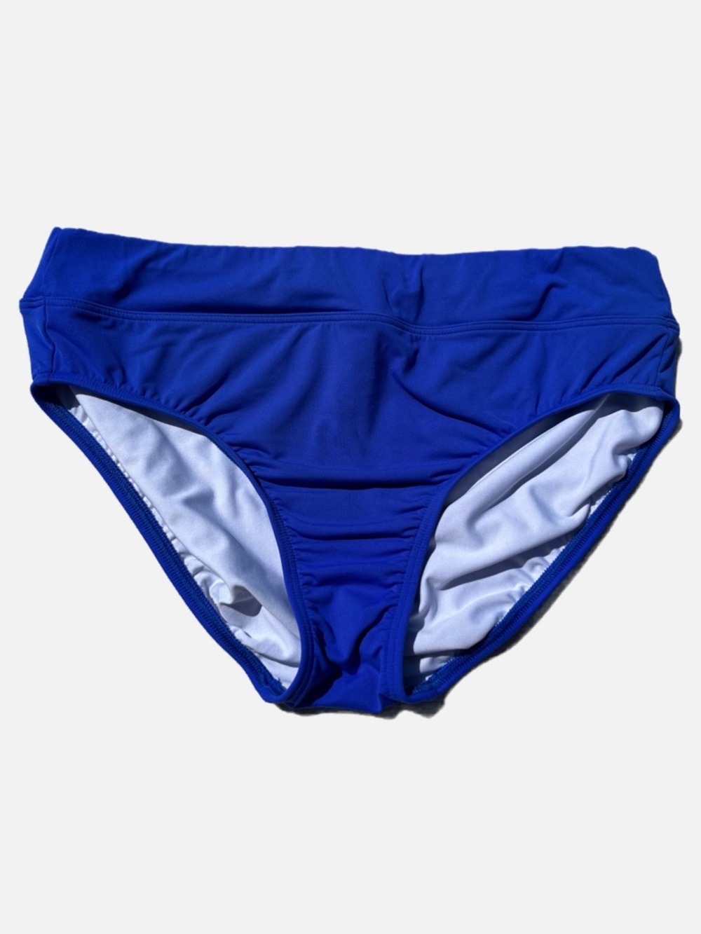 Lands' End Women’s Bathing Suit Swimsuit Blue High-Rise Swim Bottoms 12